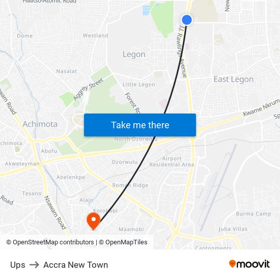 Ups to Accra New Town map