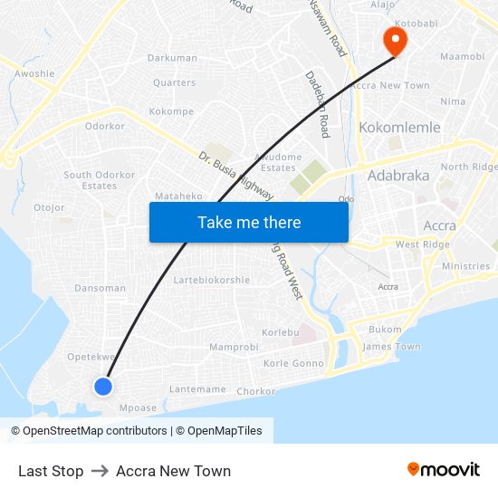 Last Stop to Accra New Town map