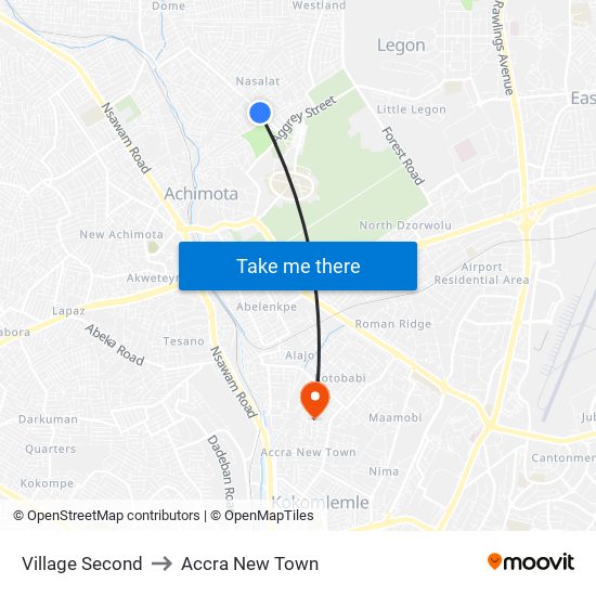 Village Second to Accra New Town map