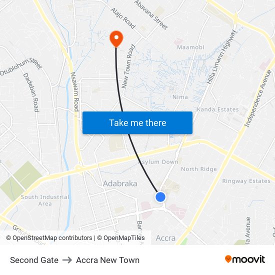 Second Gate to Accra New Town map