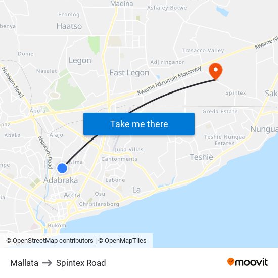 Mallata to Spintex Road map