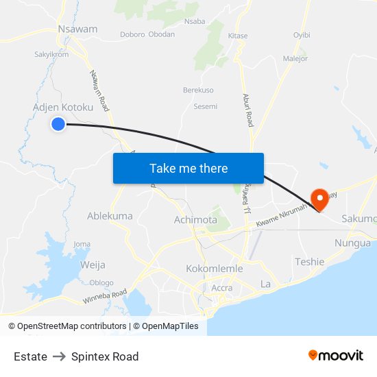 Estate to Spintex Road map