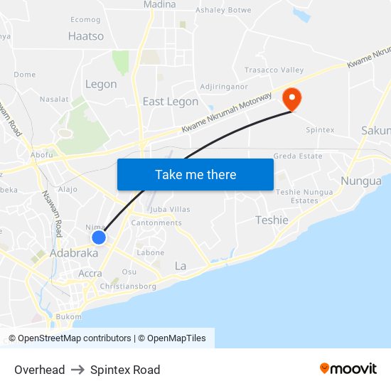 Overhead to Spintex Road map