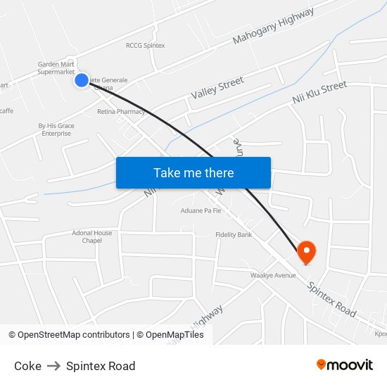 Coke to Spintex Road map