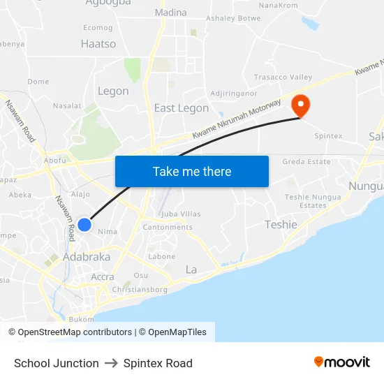 School Junction to Spintex Road map