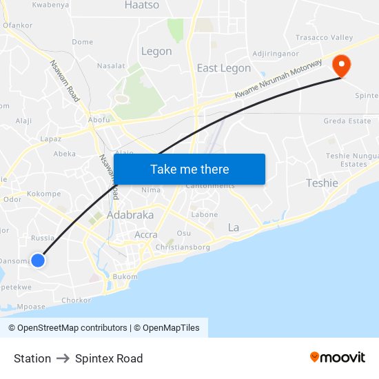 Station to Spintex Road map