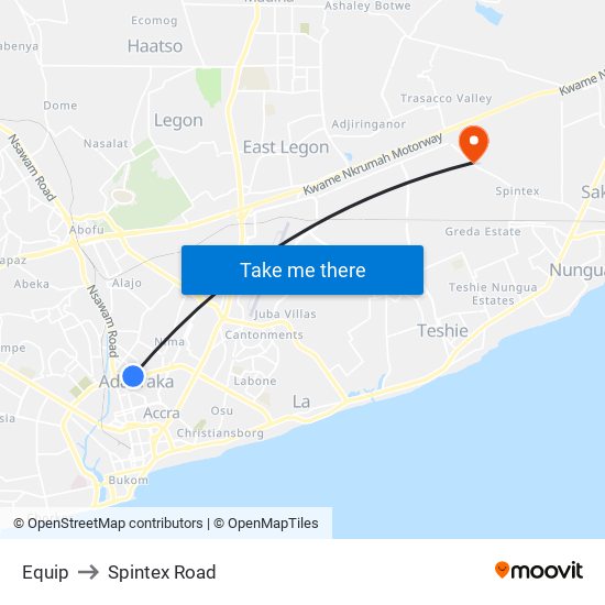 Equip to Spintex Road map