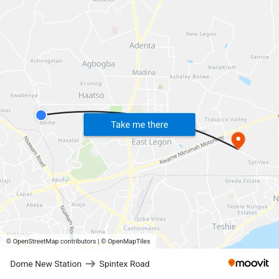 Dome New Station to Spintex Road map