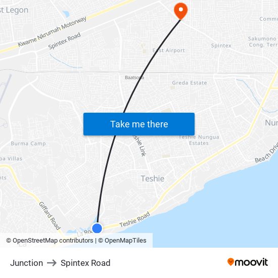 Junction to Spintex Road map