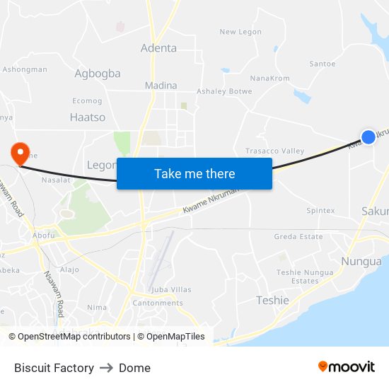 Biscuit Factory to Dome map