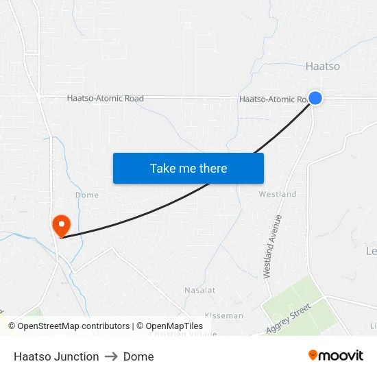 Haatso Junction to Dome map