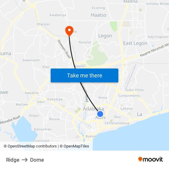 Ridge to Dome map