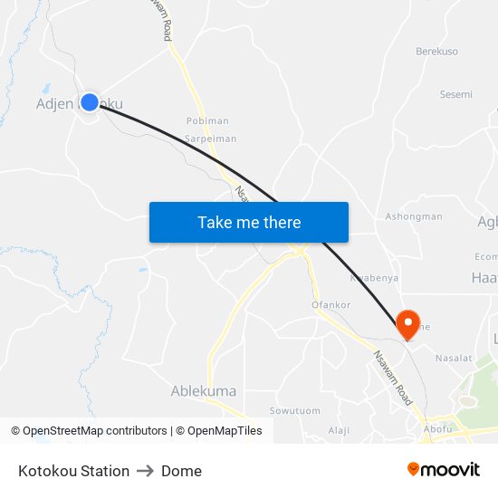 Kotokou Station to Dome map