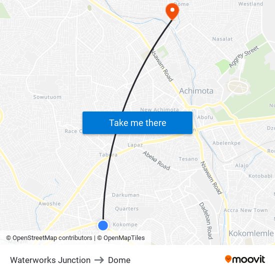 Waterworks Junction to Dome map