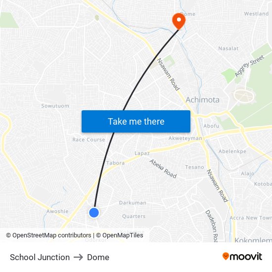 School Junction to Dome map
