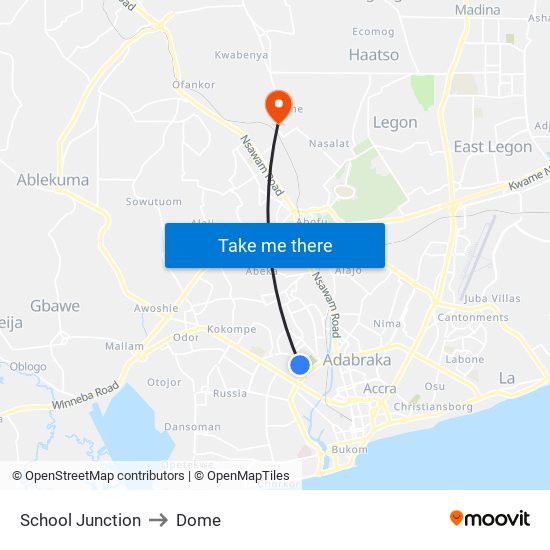 School Junction to Dome map