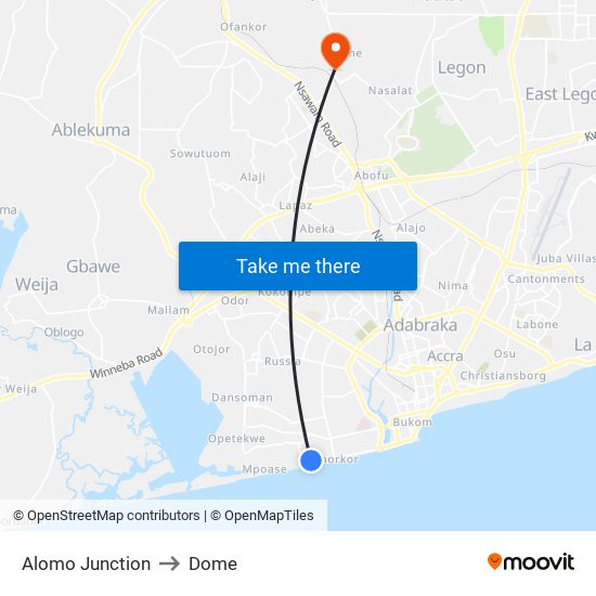 Alomo Junction to Dome map