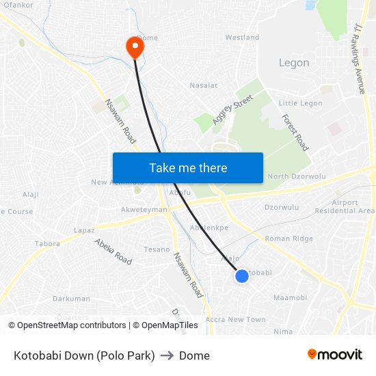 Kotobabi Down (Polo Park) to Dome map