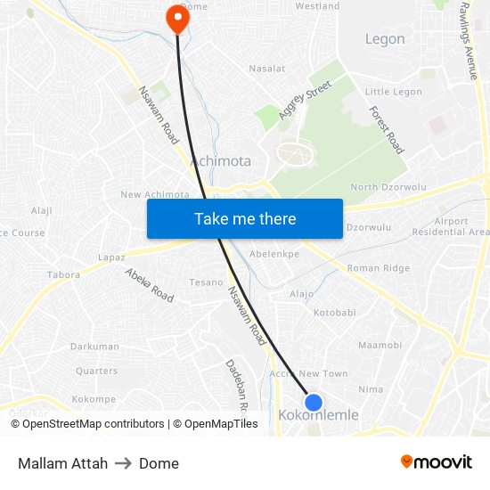 Mallam Attah to Dome map