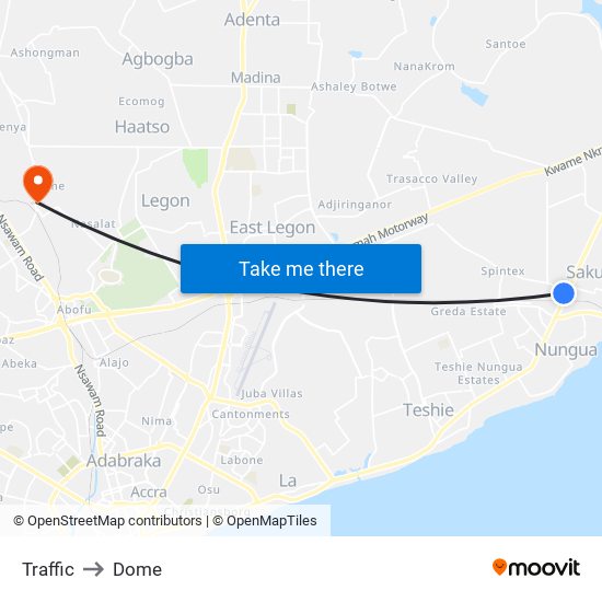 Traffic to Dome map