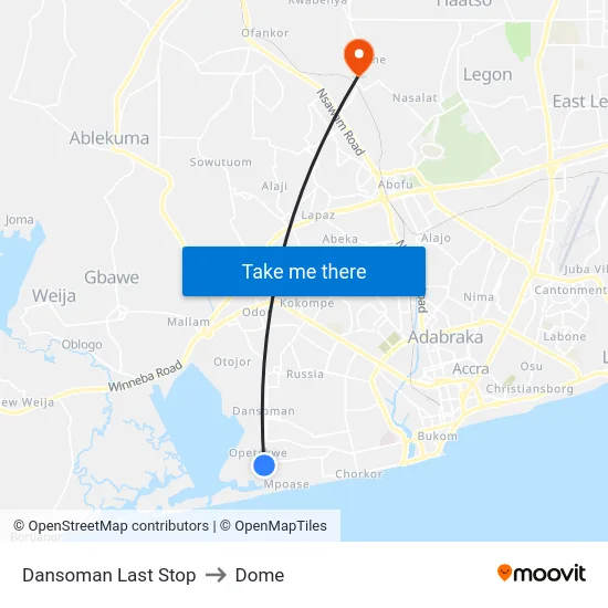 Dansoman Last Stop to Dome map