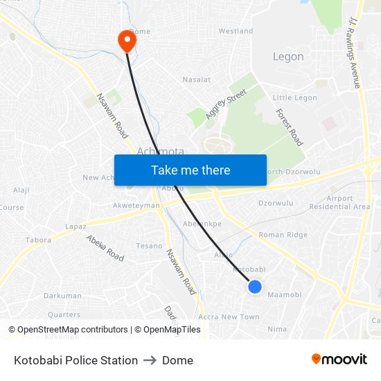 Kotobabi Police Station to Dome map
