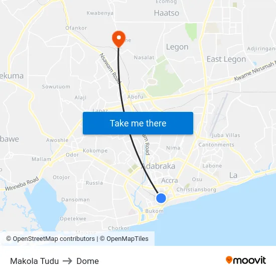 Makola Tudu to Dome map