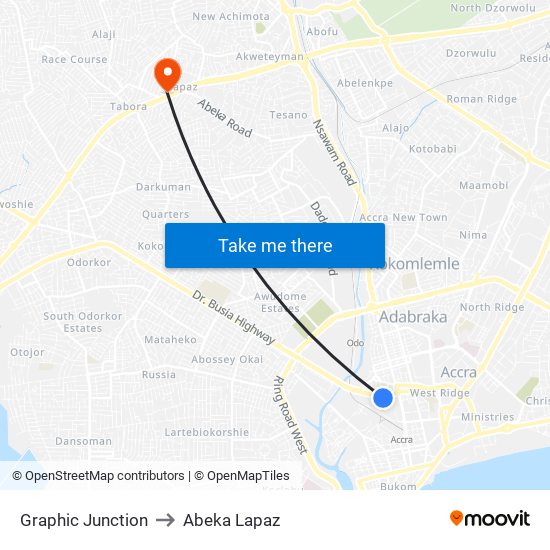 Graphic Junction to Abeka Lapaz map