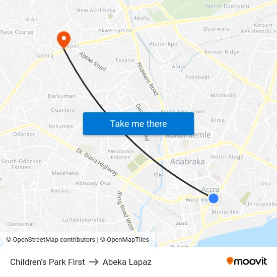 Children's Park First to Abeka Lapaz map