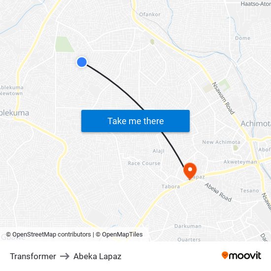 Transformer to Abeka Lapaz map