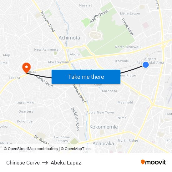Chinese Curve to Abeka Lapaz map