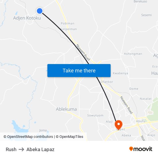 Rush to Abeka Lapaz map