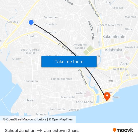 School Junction to Jamestown Ghana map
