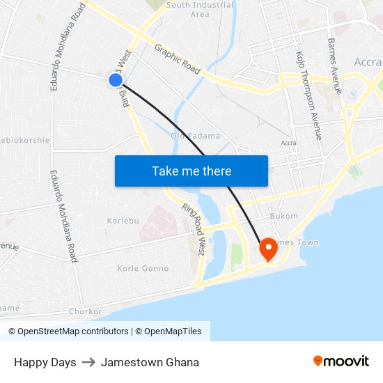 Happy Days to Jamestown Ghana map