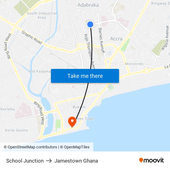School Junction to Jamestown Ghana map