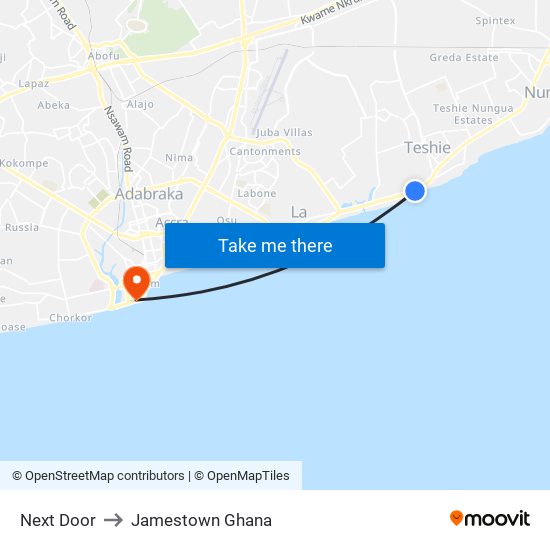 Next Door to Jamestown Ghana map