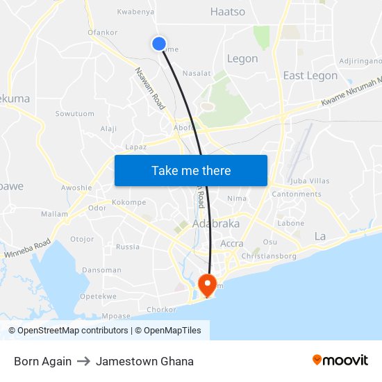 Born Again to Jamestown Ghana map
