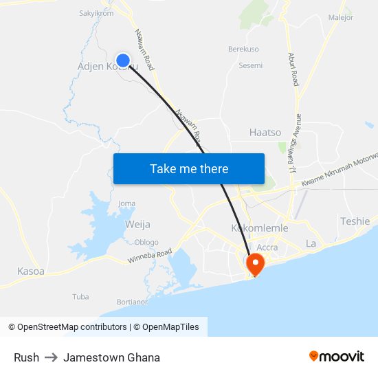 Rush to Jamestown Ghana map