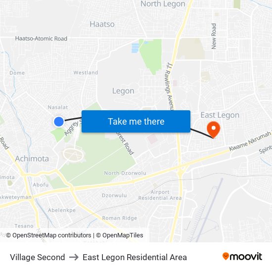 Village Second to East Legon Residential Area map