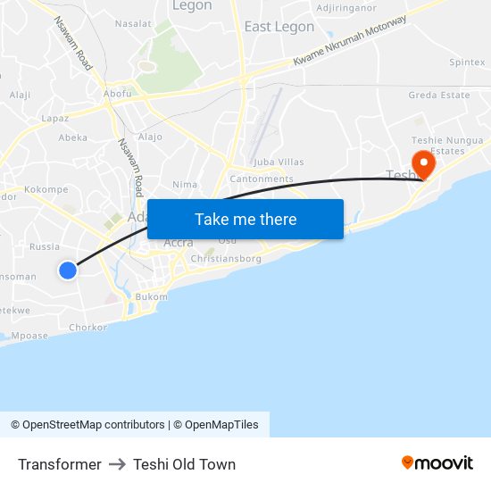 Transformer to Teshi Old Town map