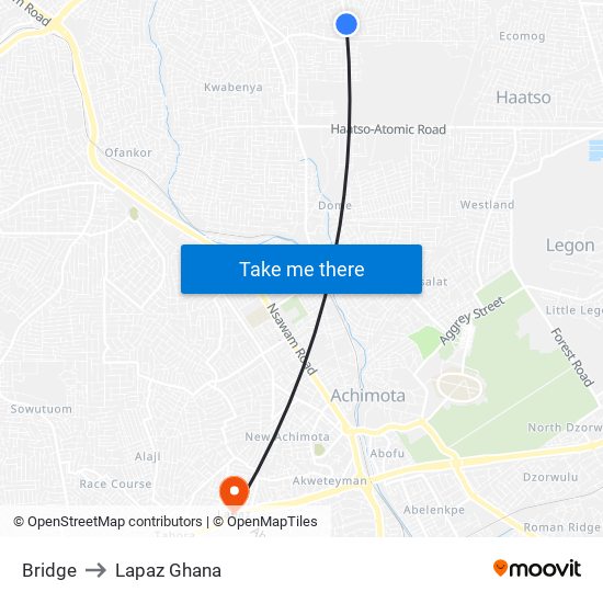 Bridge to Lapaz Ghana map