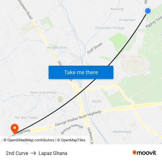 2nd Curve to Lapaz Ghana map