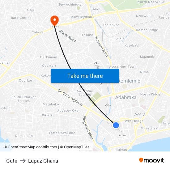 Gate to Lapaz Ghana map