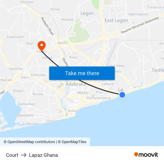 Court to Lapaz Ghana map