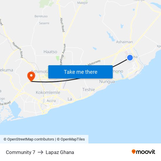 Community 7 to Lapaz Ghana map