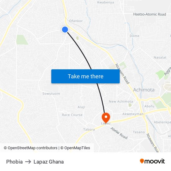Phobia to Lapaz Ghana map