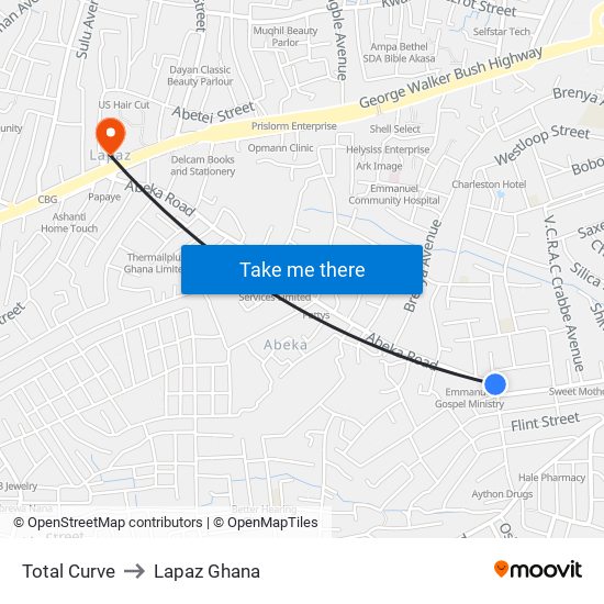 Total Curve to Lapaz Ghana map