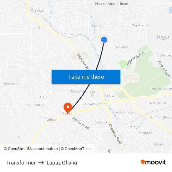 Transformer to Lapaz Ghana map