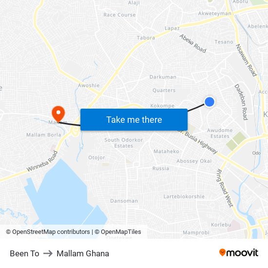 Been To to Mallam Ghana map