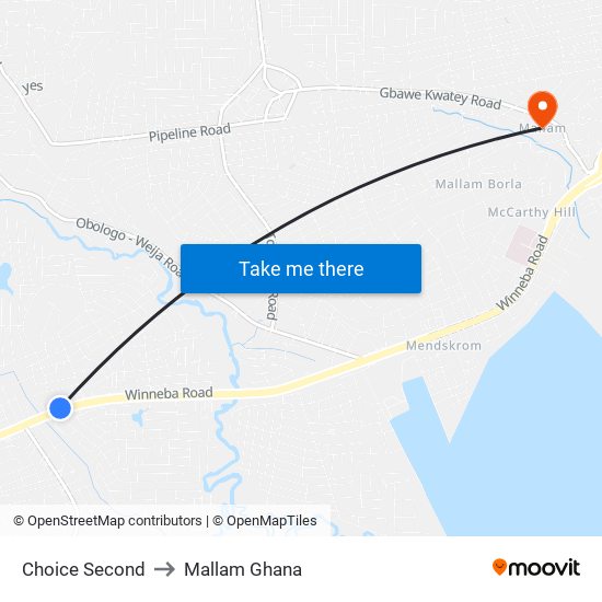 Choice Second to Mallam Ghana map